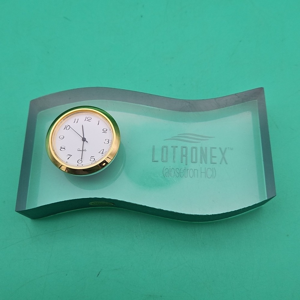 Lotronex‎ Clock Pharmaceutical Drug Rep Collectible Glass Lucite